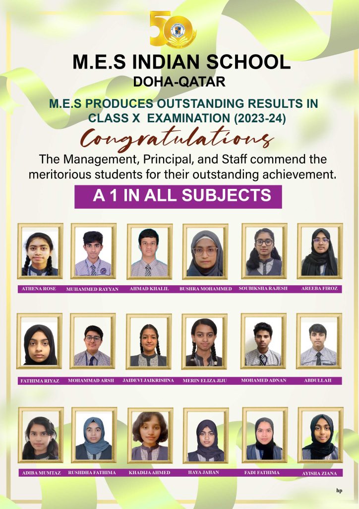 RECORD BREAKING PERFORMANCE BY M.E.S IN CLASS – X CBSE EXAMINATION 2024