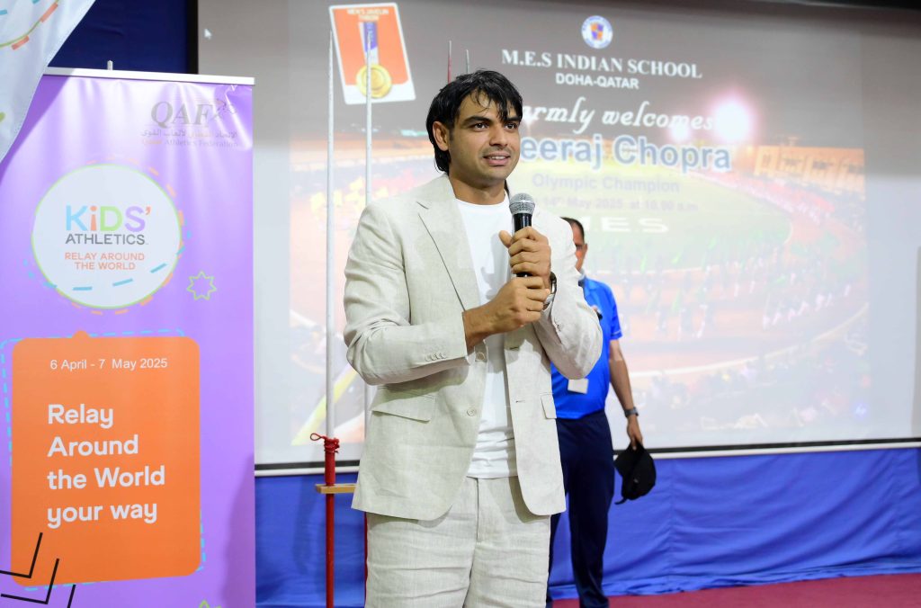 TWIN OLYMPIC MEDAL WINNER NEERAJ CHOPRA ATTENDS MASTER CLASS EVENT AT M.E.S