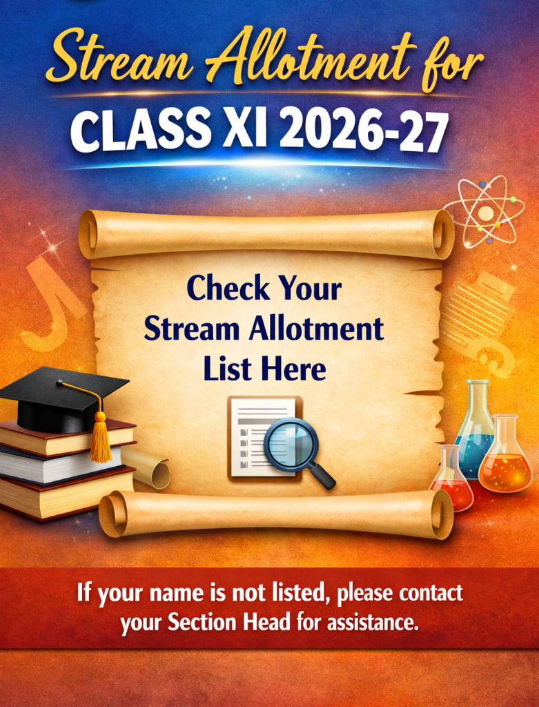Stream Allotment for Class XI 2026-27