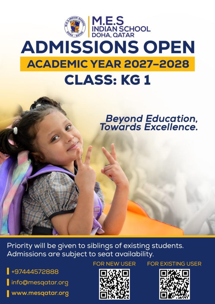 ADMISSIONS OPEN : ACADEMIC YEAR 2027-2028 :CLASS KG 01